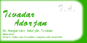 tivadar adorjan business card